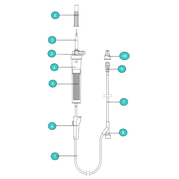DEFLUSSORE PER TRASFUSIONE 150 CM LuerLock Con filtro