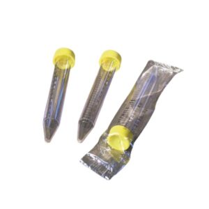 PROVETTA 15 ML PZ CONICHE TAPPO A VITE GIALLO NON STERILE
