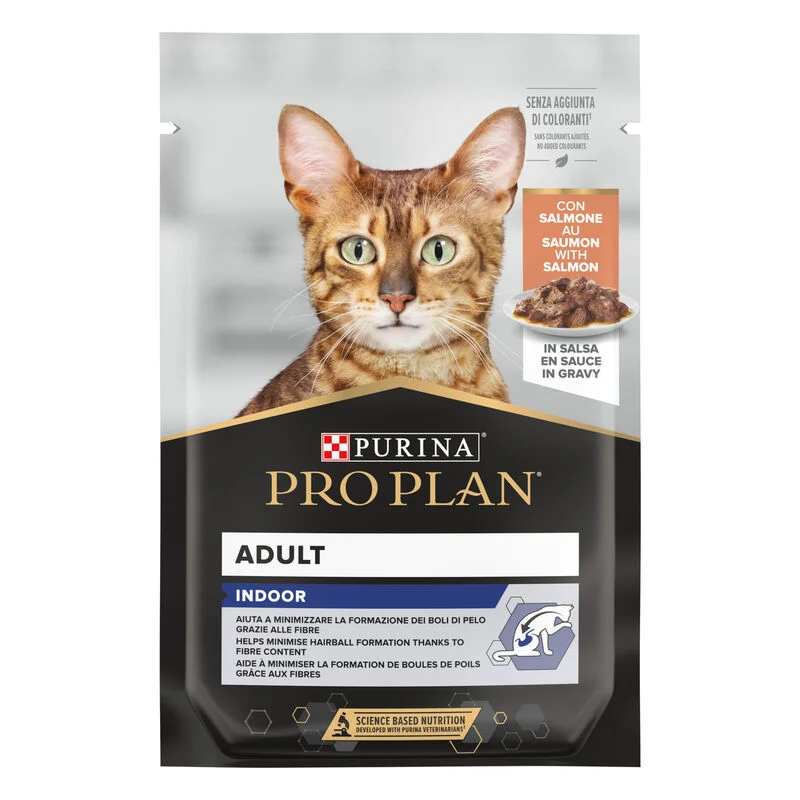 PURINA PRO PLAN ADULT GATTO INDOOR SALMONE UMIDO BUSTINA 85 GR IN SALSA