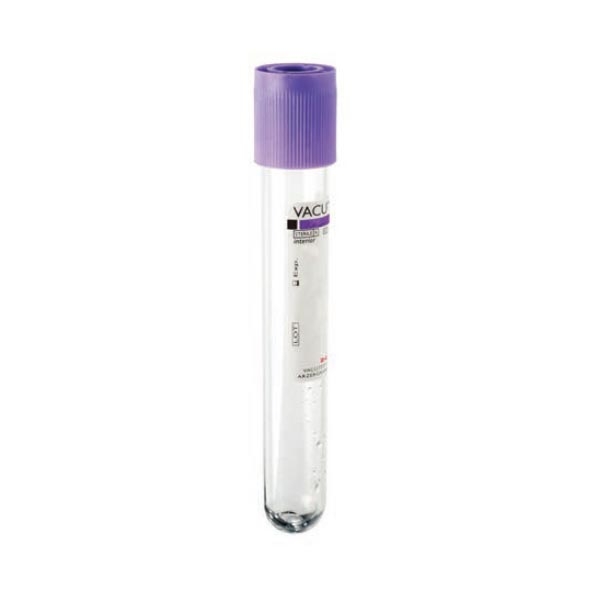VACUTEST PROVETTA K3EDTA 9 ML 100 PZ TAPPO VIOLA PERFORABILE 16X100