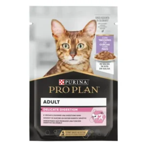 PURINA PROPLAN ADULT GATTO DELICATE IN SALSA TACCHINO UMIDO BUSTINA 10 X 85 GR