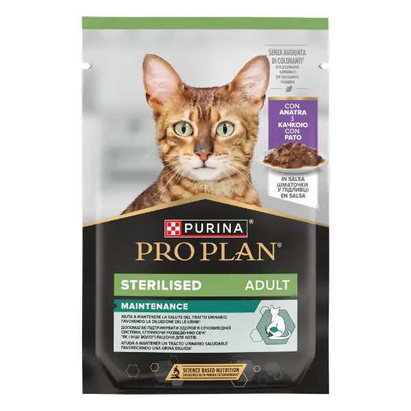 PURINA PROPLAN ADULT GATTO STERILISED ANATRA GRAVY UMIDO BUSTINA 10 X 85 GR