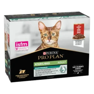 PURINA PROPLAN STERILISED ADULT AL MANZO IN SALSA  BUSTINA 10 X 85 GR