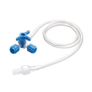 RUBINETTO 3 VIE BLU COMPLETO DI PROLUNGA 25 CM