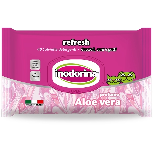 Salviette Inodorina Refresh Aloe Vera