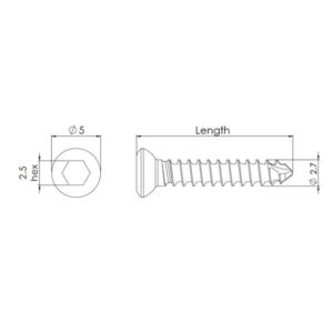 veterinary instrumentation - Vite Corticale Autofilettante ø 2,7 x 08 mm - CSST2708