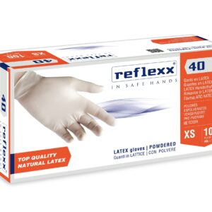 Reflexx 40 - GUANTI MONOUSO LATTICE CON TALCO MISURA L