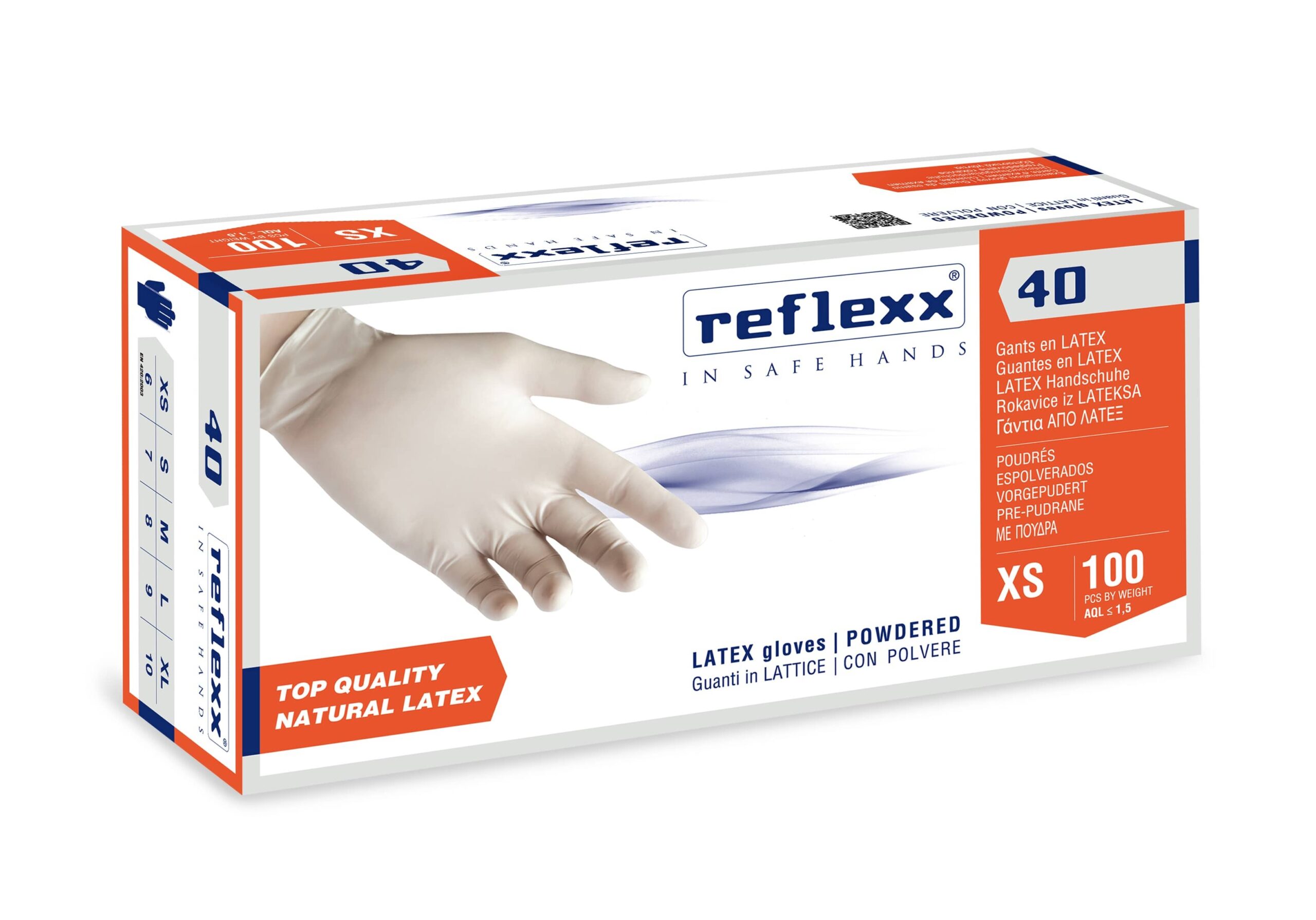 Reflexx 40 - GUANTI MONOUSO LATTICE CON TALCO MISURA L