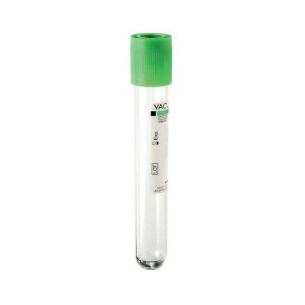 Vacutest Provetta con Litio Eparina 4 ml TAPPO VERDE