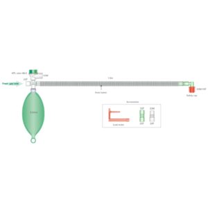 CIRCUITO RESPIRATORIO MAPLESON "D"ADULTI E CIRCUITO COASSIALE DI BAIN 1.6 MT CON VALVOLA APL(2115)